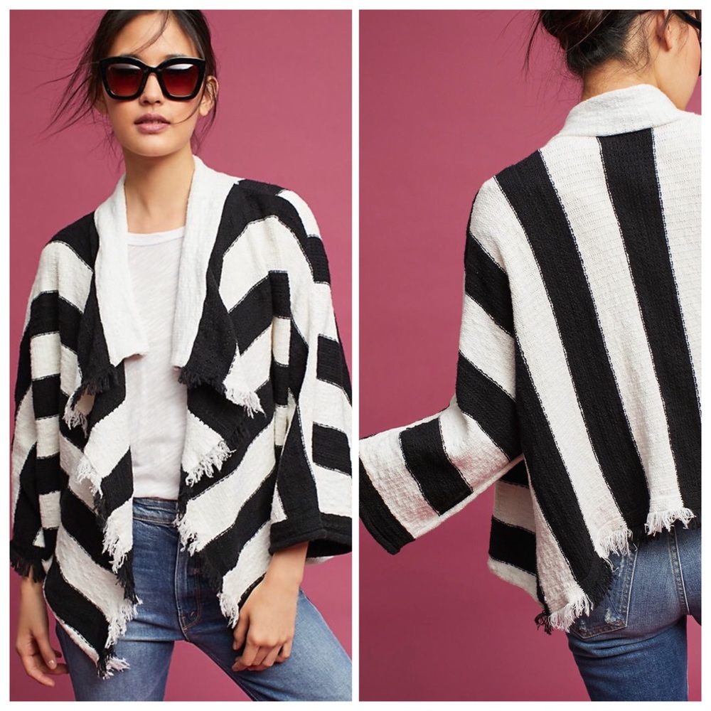 Anthropologie moth fringe cardigan